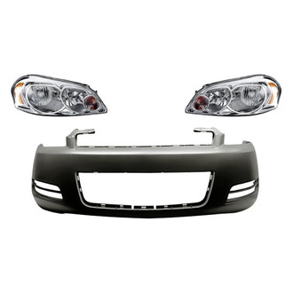 Sherman® - 3-Piece Kit (Driver and Passenger Side Headlights, Front Bumper Cover) (CAPA Certified)