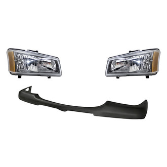 Sherman® BNDL-262705 - 3-Piece Kit (Driver and Passenger Side Headlights, Front Upper Bumper Cover) (CAPA Certified)