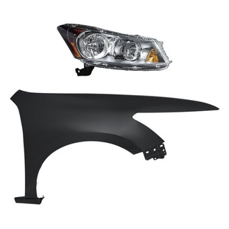 Sherman® BNDL-262721 - 2-Piece Kit (Passenger Side Headlight, Front Passenger Side Fender) (CAPA Certified)