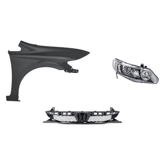 Sherman® - 3-Piece Kit (Passenger Side Headlight, Grille, Front Passenger Side Fender) (Standard Line)