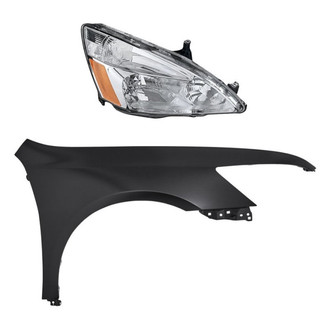 Sherman® - 2-Piece Kit (Passenger Side Headlight, Front Passenger Side Fender) (CAPA Certified)