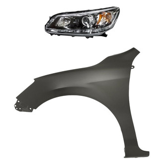 Sherman® - 2-Piece Kit (Driver Side Headlight, Front Driver Side Fender) (CAPA Certified)