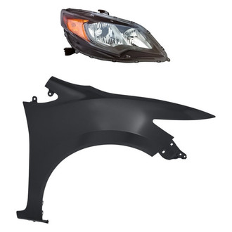 Sherman® - 2-Piece Kit (Passenger Side Headlight, Front Passenger Side Fender) (CAPA Certified)