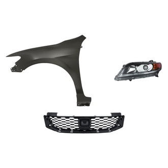 Sherman® - 3-Piece Kit (Driver Side Headlight, Grille, Front Driver Side Fender) (CAPA Certified)