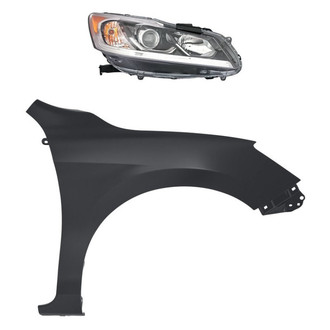 Sherman® - 2-Piece Kit (Passenger Side Headlight, Front Passenger Side Fender) (CAPA Certified)