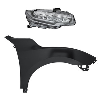 Sherman® - 2-Piece Kit (Passenger Side Headlight, Front Passenger Side Fender) (CAPA Certified)