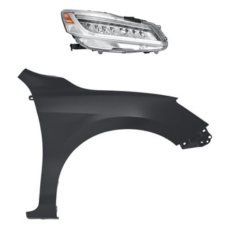 Sherman® - 2-Piece Kit (Passenger Side Headlight, Front Passenger Side Fender) (Standard Line)