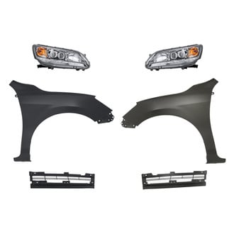 Sherman® - 6-Piece Kit (Driver and Passenger Side Headlights, Driver and Passenger Side Lower Grille Inserts, Driver and Passenger Side Fenders) (CAPA Certified)