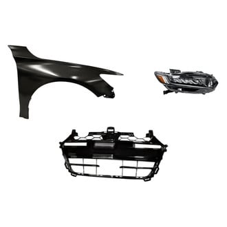 Sherman® - 3-Piece Kit (Passenger Side Headlight, Grille, Front Passenger Side Fender) (CAPA Certified)