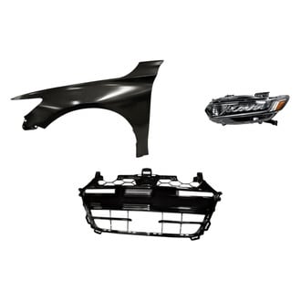 Sherman® - 3-Piece Kit (Driver Side Headlight, Grille, Front Driver Side Fender) (CAPA Certified)
