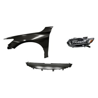 Sherman® - 3-Piece Kit (Driver Side Headlight, Upper Grille Cover, Front Driver Side Fender) (CAPA Certified)