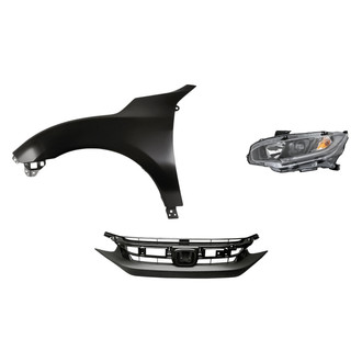 Sherman® - 3-Piece Kit (Driver Side Headlight, Grille, Front Driver Side Fender) (CAPA Certified)
