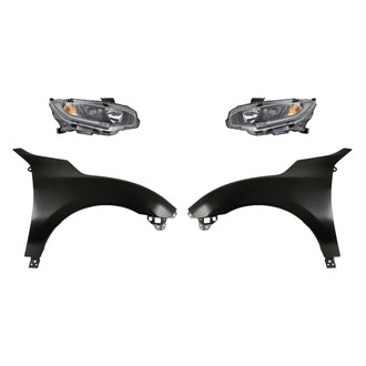Sherman® - 4-Piece Kit (Driver and Passenger Side Headlights, Driver and Passenger Side Fenders) (CAPA Certified)