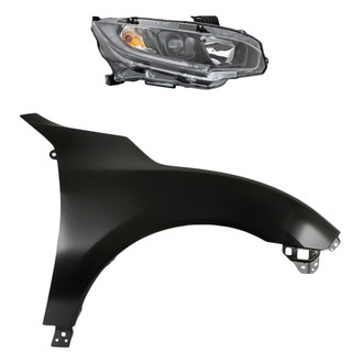 Sherman® - 2-Piece Kit (Passenger Side Headlight, Front Passenger Side Fender) (CAPA Certified)