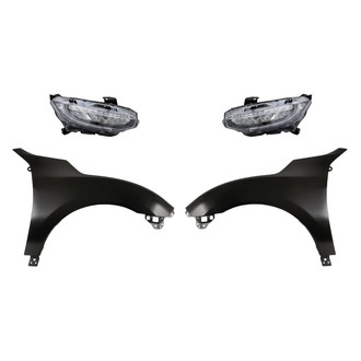Sherman® - 4-Piece Kit (Driver and Passenger Side Headlights, Driver and Passenger Side Fenders) (Standard Line)
