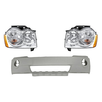 Sherman® - 3-Piece Kit (Driver and Passenger Side Headlights, Front Bumper Cover) (Standard Line)