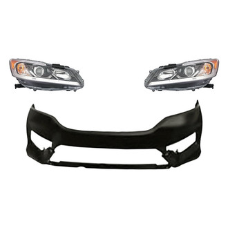 Sherman® - 3-Piece Kit (Driver and Passenger Side Headlights, Front Bumper Cover) (Standard Line)