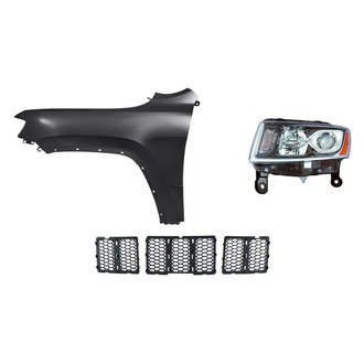 Sherman® - 3-Piece Kit (Driver Side Headlight, Grille Insert, Front Driver Side Fender) (CAPA Certified)