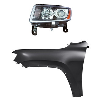 Sherman® - 2-Piece Kit (Driver Side Headlight, Front Driver Side Fender) (CAPA Certified)