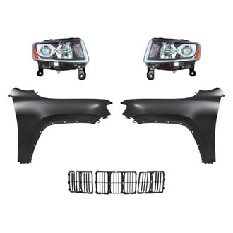 Sherman® - 5-Piece Kit (Driver and Passenger Side Headlights, Grille, Driver and Passenger Side Fenders)