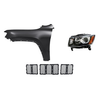 Sherman® - 3-Piece Kit (Driver Side Headlight, Grille Insert, Front Driver Side Fender) (CAPA Certified)