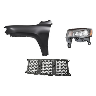 Sherman® - 3-Piece Kit (Driver Side Headlight, Center Grille Molding, Front Driver Side Fender) (Standard Line)