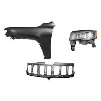 Sherman® - 3-Piece Kit (Driver Side Headlight, Grille Reinforcement, Front Driver Side Fender) (Standard Line)