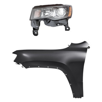 Sherman® - 2-Piece Kit (Driver Side Headlight, Front Driver Side Fender) (CAPA Certified)