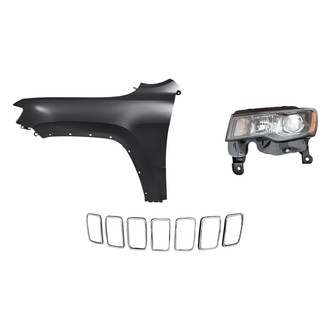 Sherman® - 3-Piece Kit (Driver Side Headlight, Grille Molding, Front Driver Side Fender) (CAPA Certified)
