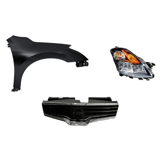 Sherman® - 3-Piece Kit (Passenger Side Headlight, Grille, Front Passenger Side Fender) (CAPA Certified)