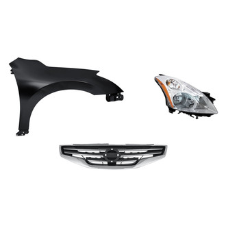 Sherman® - 3-Piece Kit (Passenger Side Headlight, Grille, Front Passenger Side Fender) (Standard Line)
