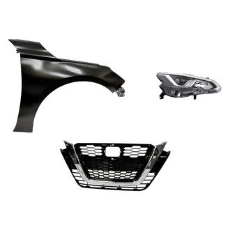 Sherman® - 3-Piece Kit (Passenger Side Headlight, Grille, Front Passenger Side Fender) (Standard Line)