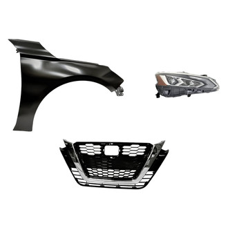 Sherman® - 3-Piece Kit (Passenger Side Headlight, Grille, Front Passenger Side Fender) (Standard Line)