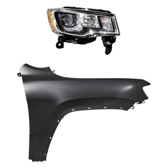 Sherman® - 2-Piece Kit (Passenger Side Headlight, Front Passenger Side Fender) (CAPA Certified)