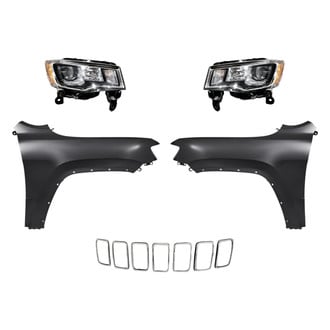 Sherman® - 5-Piece Kit (Driver and Passenger Side Headlights, Grille Molding, Driver and Passenger Side Fenders) (CAPA Certified)