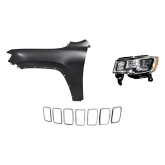 Sherman® - 3-Piece Kit (Driver Side Headlight, Grille Molding, Front Driver Side Fender) (CAPA Certified)