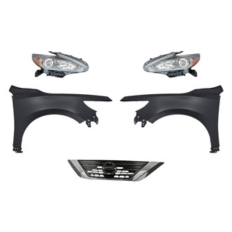 Sherman® - 5-Piece Kit (Driver and Passenger Side Headlights, Grille, Driver and Passenger Side Fenders) (Standard Line)