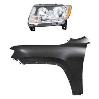 Sherman® - 2-Piece Kit (Driver Side Headlight, Front Driver Side Fender) (CAPA Certified)