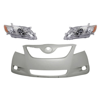 Sherman® - 3-Piece Kit (Driver and Passenger Side Headlights, Front Bumper Cover) (Standard Line)