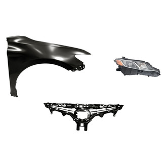 Sherman® - 3-Piece Kit (Passenger Side Headlight, Grille, Front Passenger Side Fender) (Standard Line)