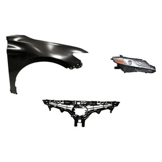 Sherman® - 3-Piece Kit (Passenger Side Headlight, Grille, Front Passenger Side Fender) (Standard Line)