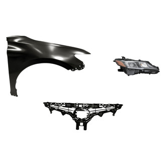 Sherman® - 3-Piece Kit (Passenger Side Headlight, Grille, Front Passenger Side Fender) (Standard Line)
