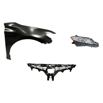 Sherman® - 3-Piece Kit (Passenger Side Headlight, Grille, Front Passenger Side Fender) (CAPA Certified)