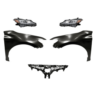 Sherman® - 5-Piece Kit (Driver and Passenger Side Headlights, Grille, Driver and Passenger Side Fenders) (CAPA Certified)