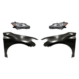 Sherman® - 4-Piece Kit (Driver and Passenger Side Headlights, Driver and Passenger Side Fenders) (CAPA Certified)