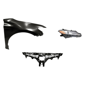 Sherman® - 3-Piece Kit (Passenger Side Headlight, Grille, Front Passenger Side Fender) (Standard Line)