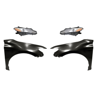 Sherman® - 4-Piece Kit (Driver and Passenger Side Headlights, Driver and Passenger Side Fenders) (CAPA Certified)