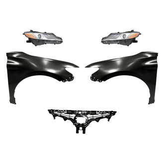 Sherman® - 5-Piece Kit (Driver and Passenger Side Headlights, Grille, Driver and Passenger Side Fenders) (CAPA Certified)
