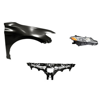 Sherman® - 3-Piece Kit (Passenger Side Headlight, Grille, Front Passenger Side Fender) (Standard Line)