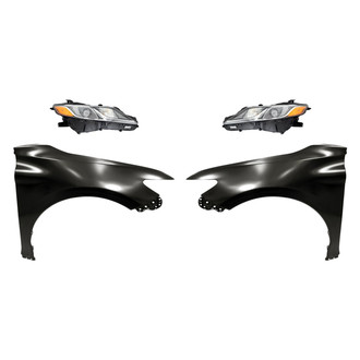 Sherman® - 4-Piece Kit (Driver and Passenger Side Headlights, Driver and Passenger Side Fenders) (CAPA Certified)